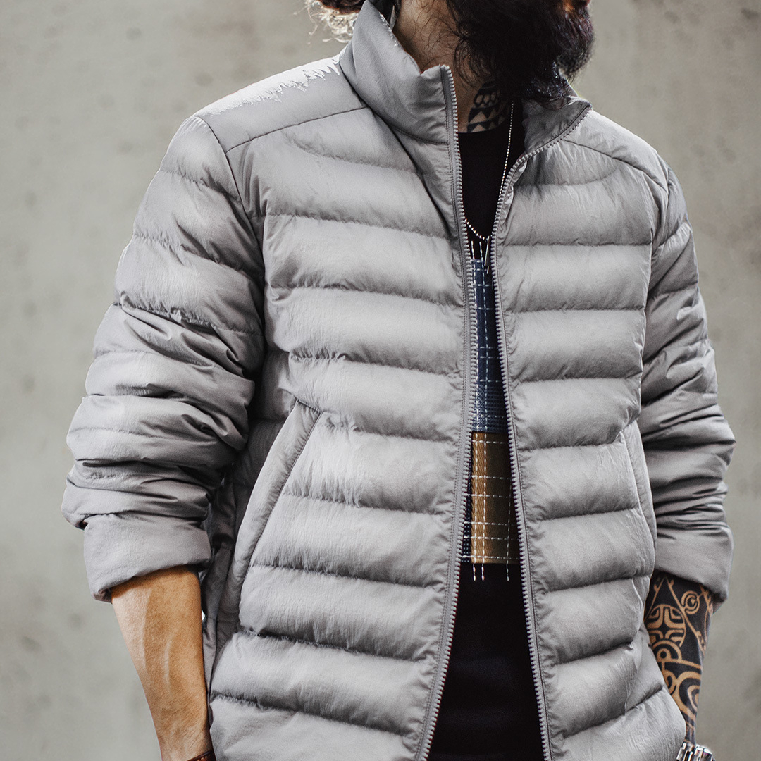 美式超輕薄排骨白鴨絨羽絨服夾克外套內搭短款內膽男秋冬