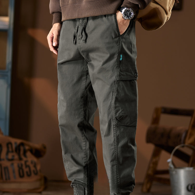 美式工裝褲夏季新款機能休閑束腳褲薄款男士褲