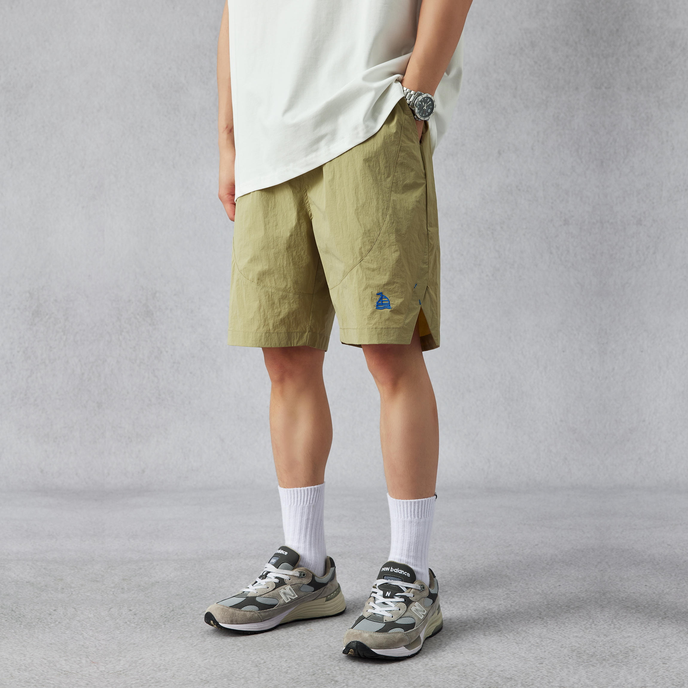 美式潮牌戶外工裝速乾運動短褲男夏季寬鬆休閒直筒五分褲