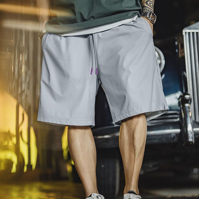 美式冰絲涼感短褲針織透氣運動跑步籃球薄款五分褲男款夏