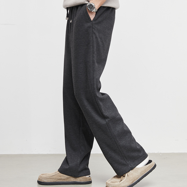 雅衡時尚加厚毛呢休閒褲男秋冬季2025新款顯瘦直筒長褲子