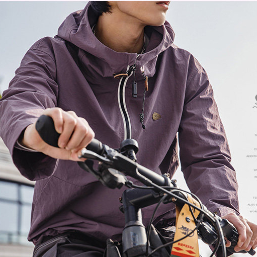 輕戶外機能防風軟殼連帽衛衣輕薄半拉鍊罩衫上衣外套春潮