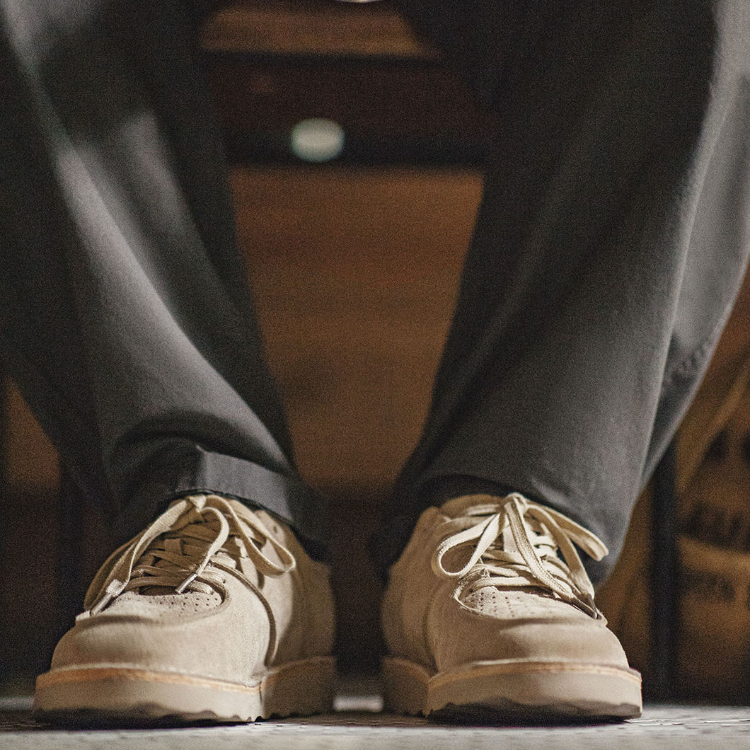 復古工裝鞋男士秋季新款休閒百搭厚底鞋真皮透氣反絨牛皮板鞋