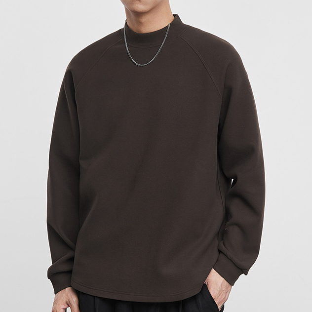 棕叙休闲时尚高领长袖T恤男秋冬季宽松时尚打底衫上衣潮