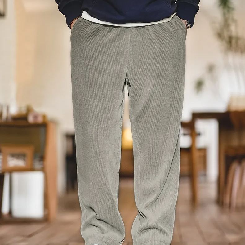 雪尼爾免燙垂感聰明褲束腳慵懶直筒休閑長褲