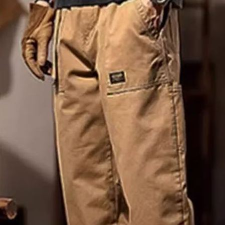 時尚潮流男裝休閑褲男士春季款美式復古工裝褲腰帶直筒長褲