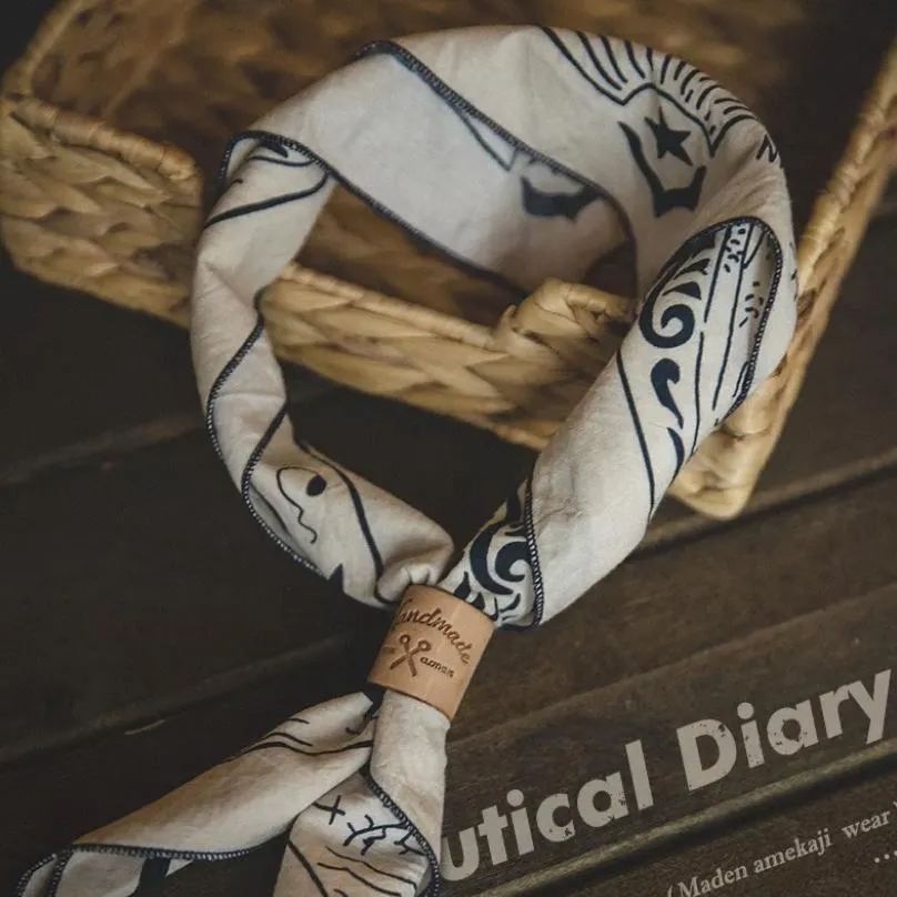 復古方巾飾品阿美咔叽文藝腰果領巾街頭頭巾