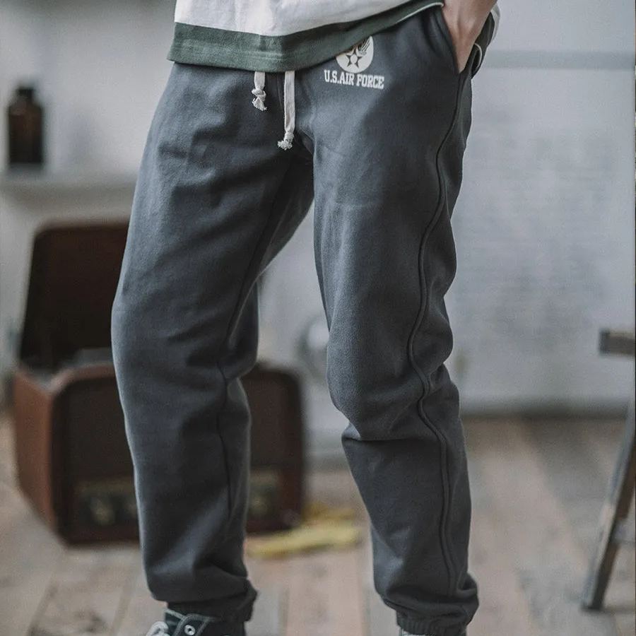 阿美咔叽軍事風衛褲男 純棉水洗束腳運動休閑褲子春