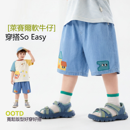 兒童夏季卡通牛仔短褲