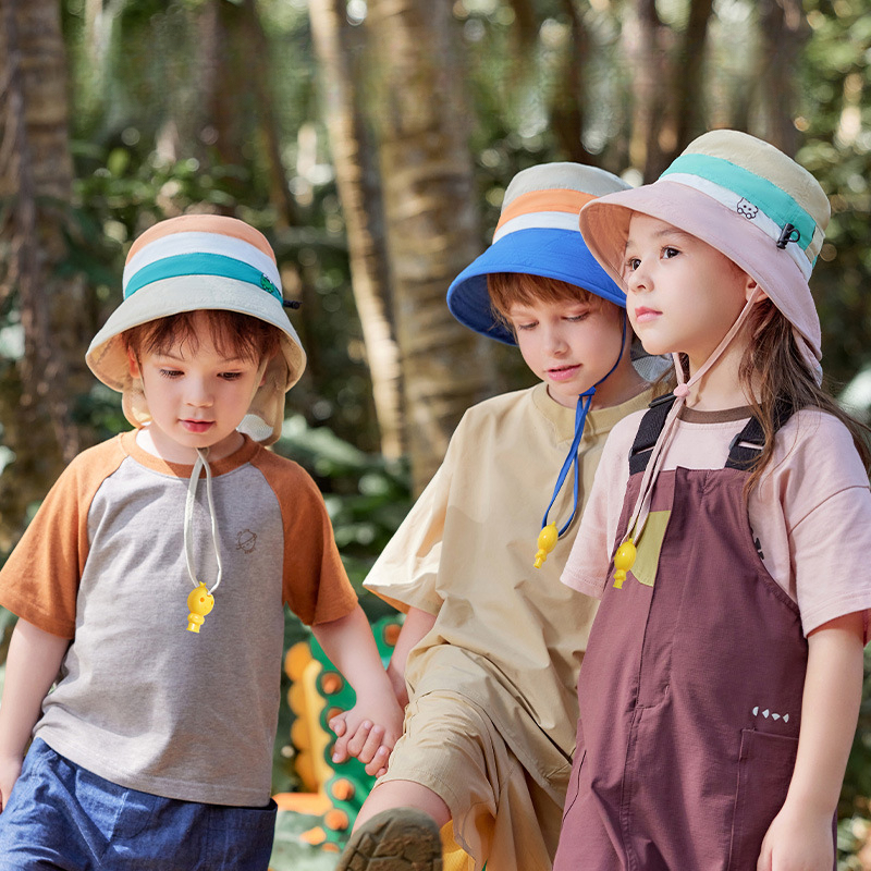 兒童防曬防紫外三色冰淇淋盆帽