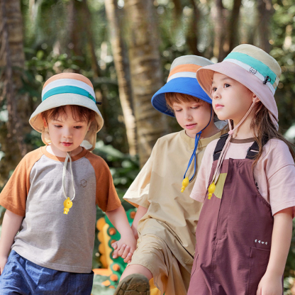 兒童防曬防紫外三色冰淇淋盆帽