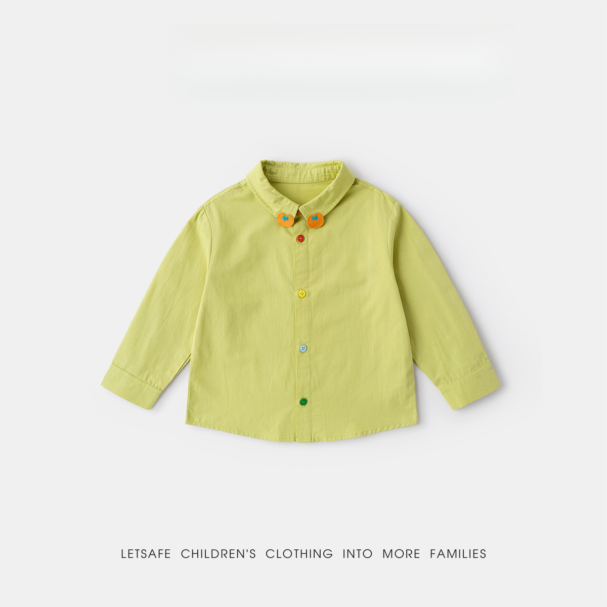 100%棉兒童春季萌趣卡通長袖襯衫