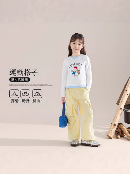 春秋女童薄款運動工裝褲休閑褲長褲