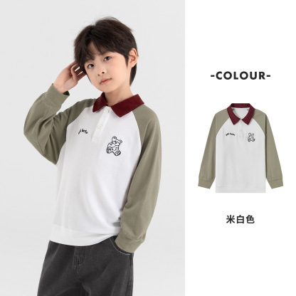 兒童POLO衫小熊刺繡