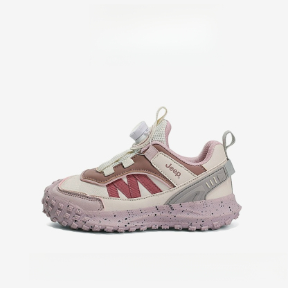 兒童春秋紐扣防滑登山跑步鞋