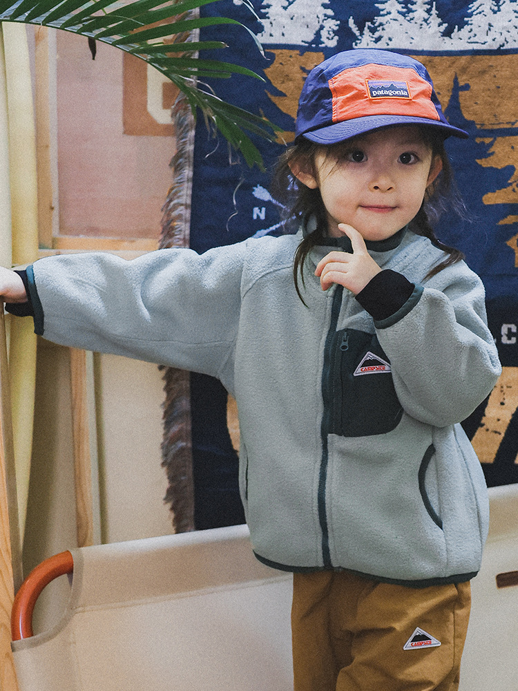 秋冬兒童搖粒絨外套立領上衣