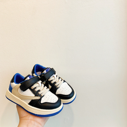 兒童春秋閃電倒鉤板鞋