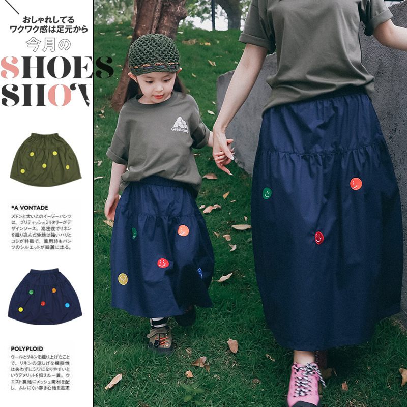 兒童純棉輕薄笑臉A字裙親子裝