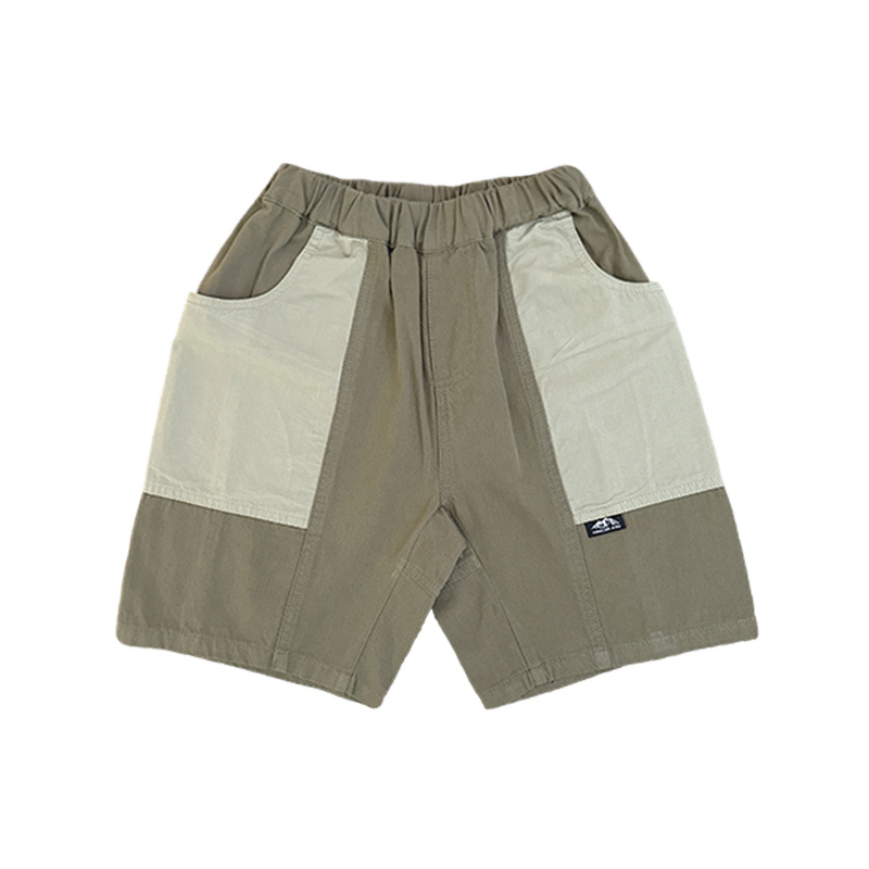 兒童夏季日系重磅復古水洗棉短褲