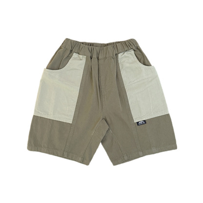 兒童夏季日系重磅復古水洗棉短褲