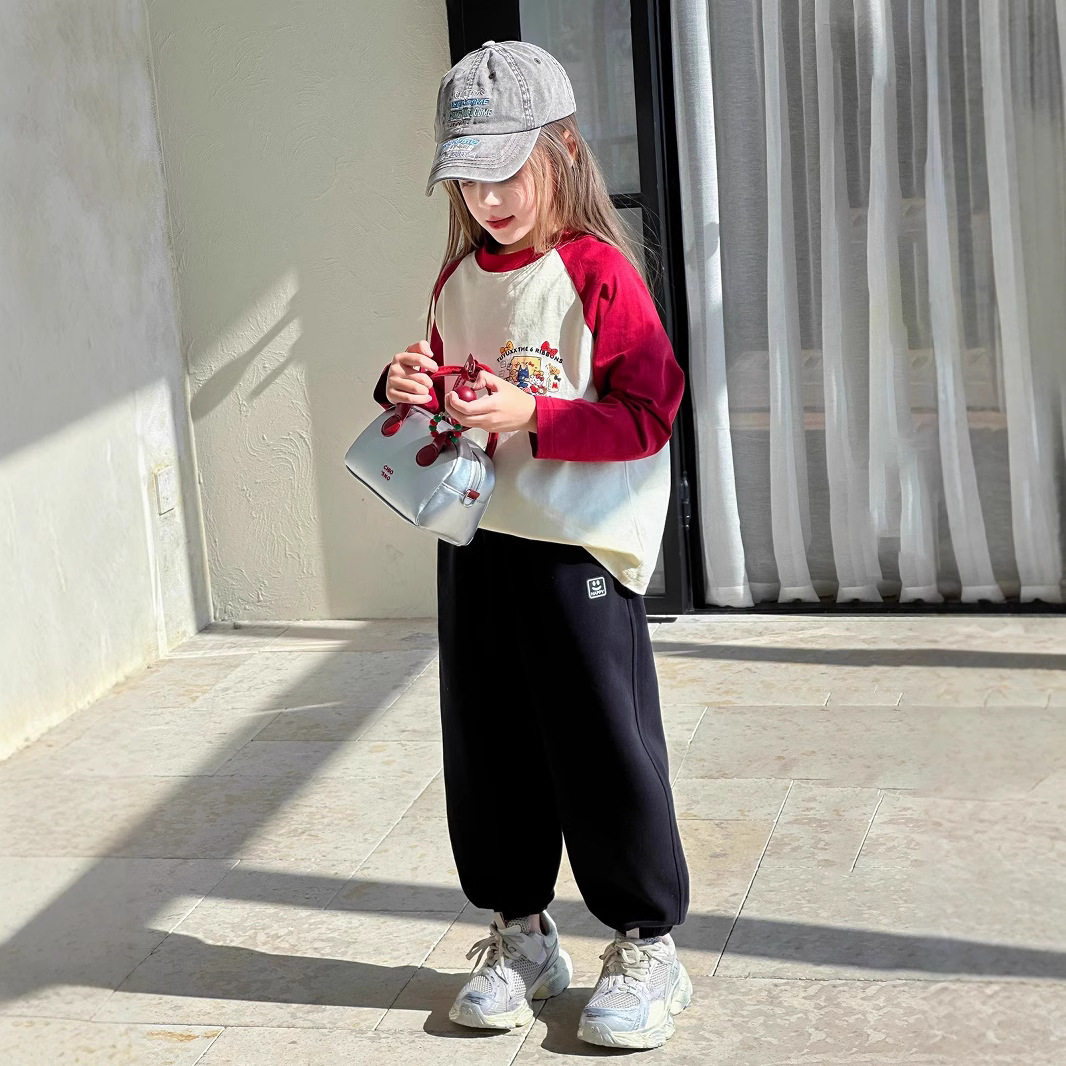 女童春秋兒童運動束腳衛褲