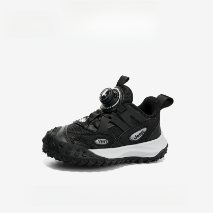 男童夏季旋轉紐扣網面透氣休閒運動鞋