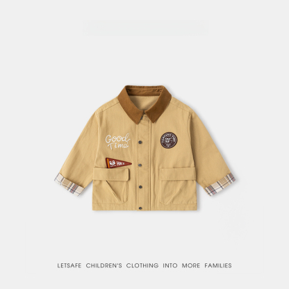 兒童春季純棉露營風外套