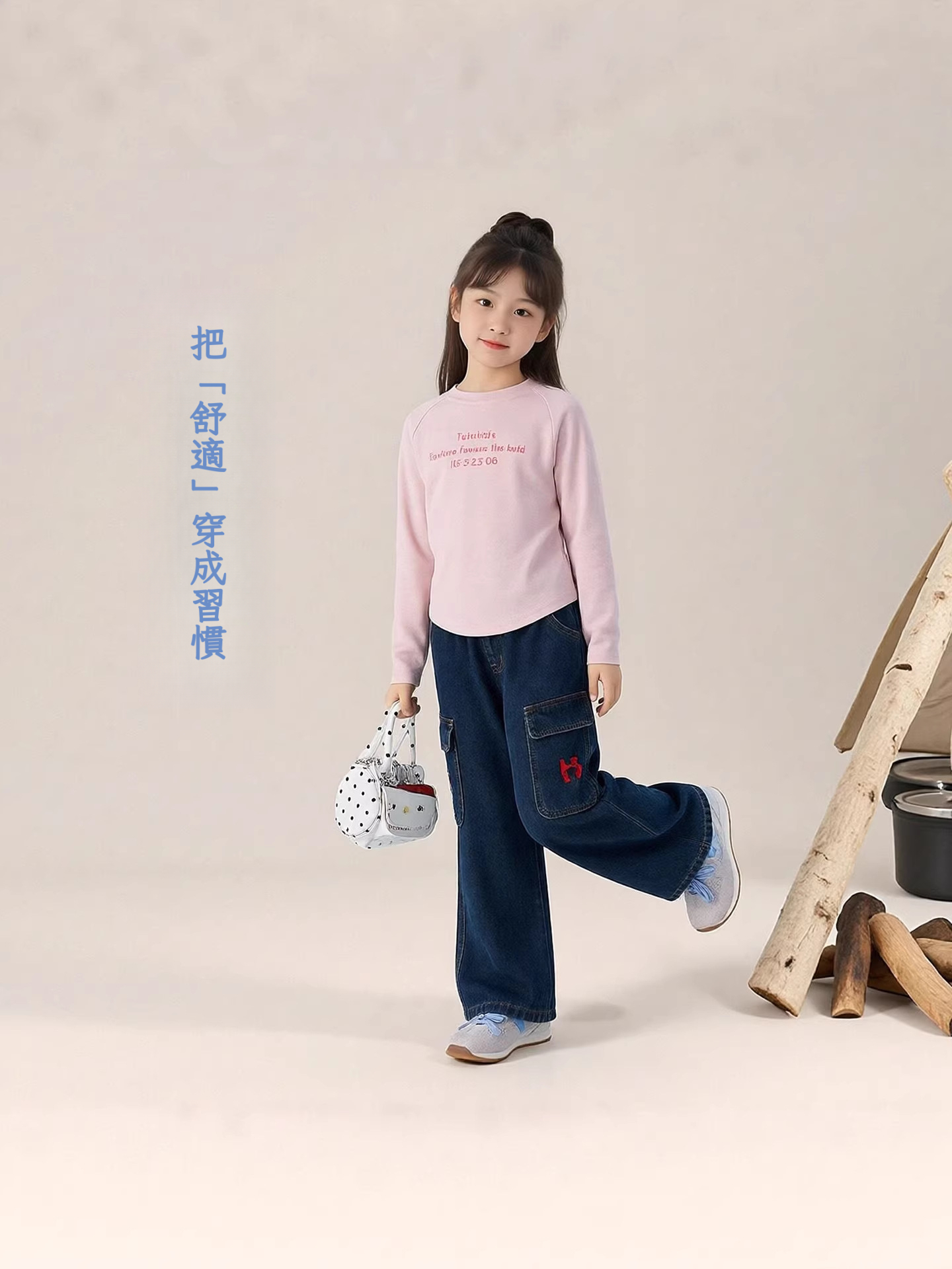 女童天絲長袖打底衫