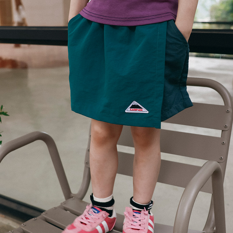 兒童多巴胺撞色拼接裙褲親子裝