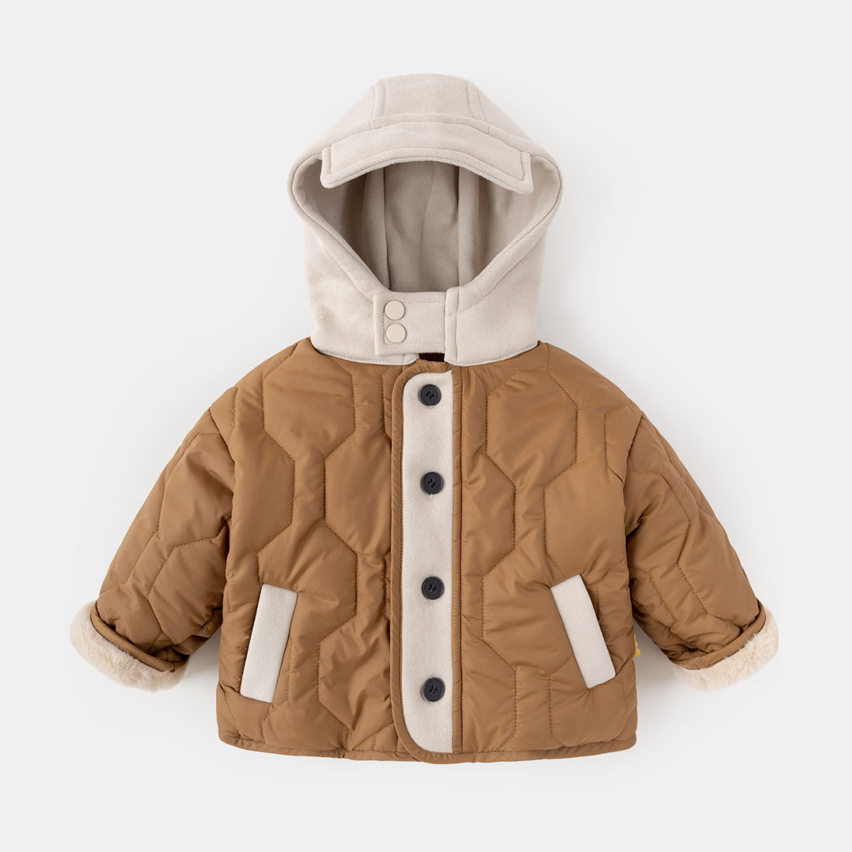 護脖防風兒童冬季連帽棉服