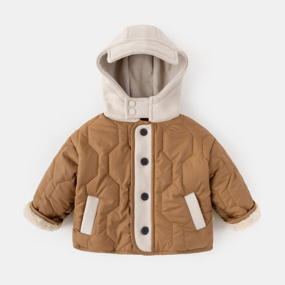 護脖防風兒童冬季連帽棉服