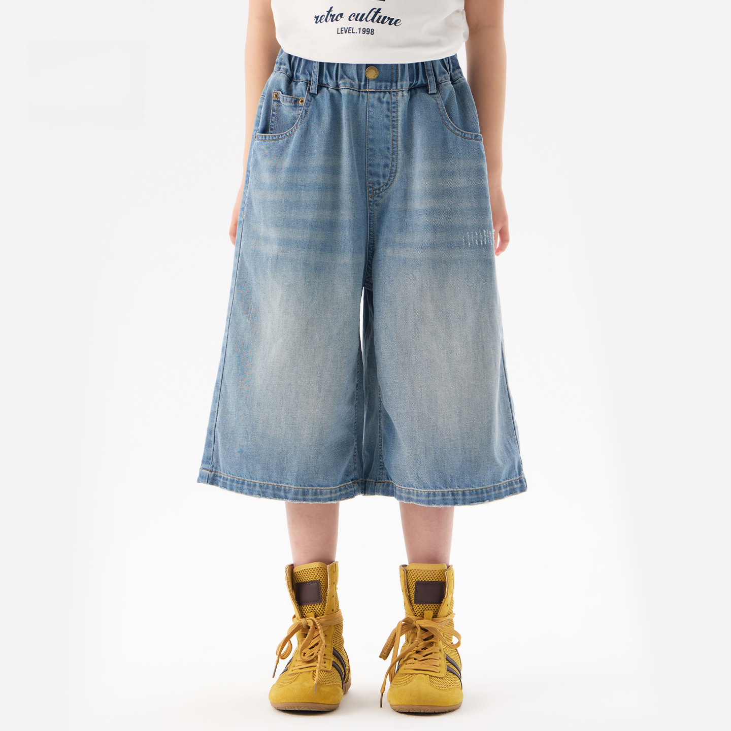 女童韓版休閒直筒七分褲