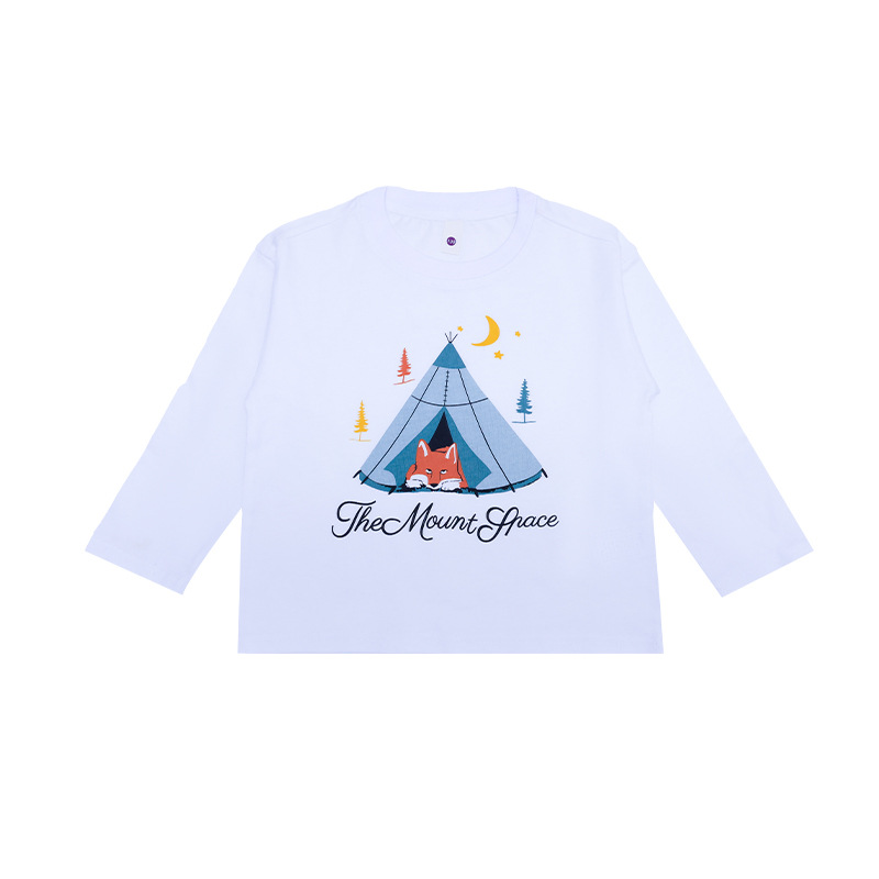 中大童女童春季戶外圓領長袖T恤打底衫