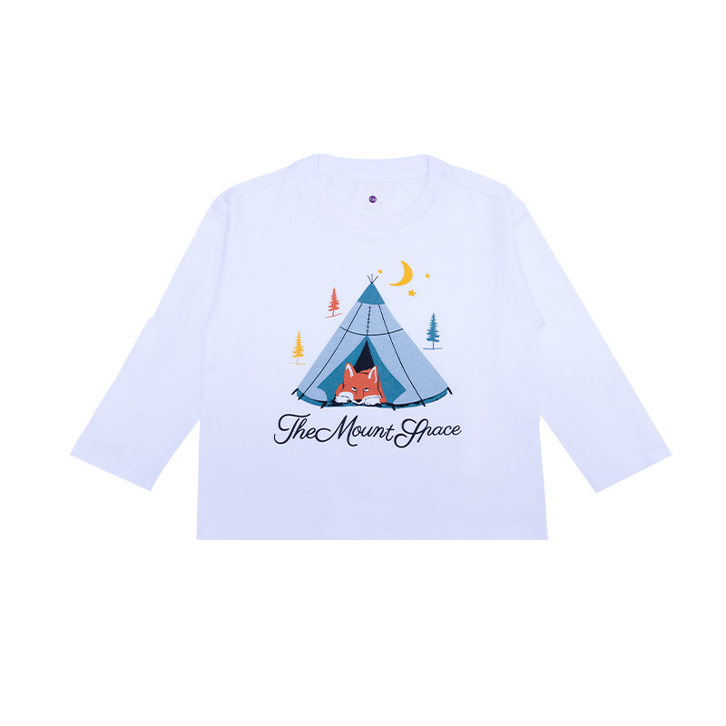 中大童女童春季戶外圓領長袖T恤打底衫