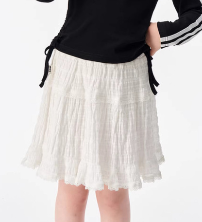 春季新款短款T恤長袖抽繩收褶打底衫