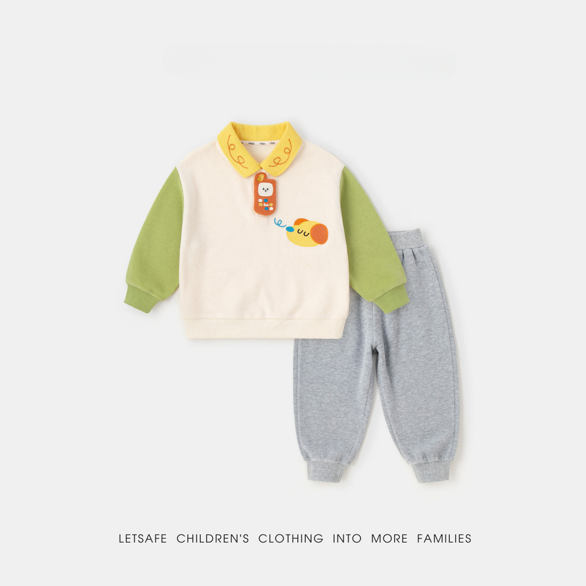 春季男女童polo衛衣褲子兩件套