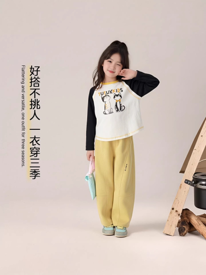 女童冰瓷棉長袖T恤