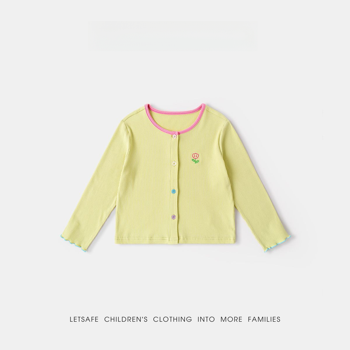 春季女童清新小花針織衫外套