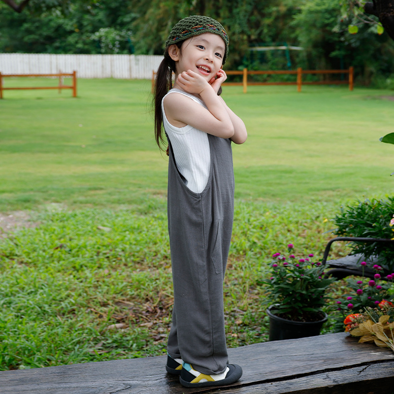 兒童夏季吊帶連體長褲裤子