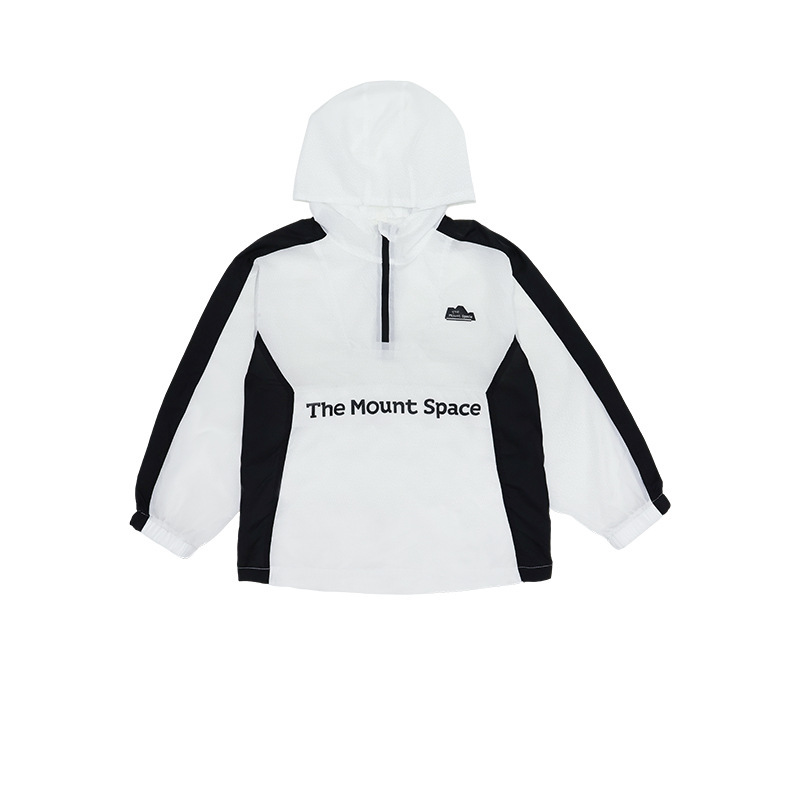 兒童春季戶外速乾半拉鏈套頭防風軟殼衝鋒衣