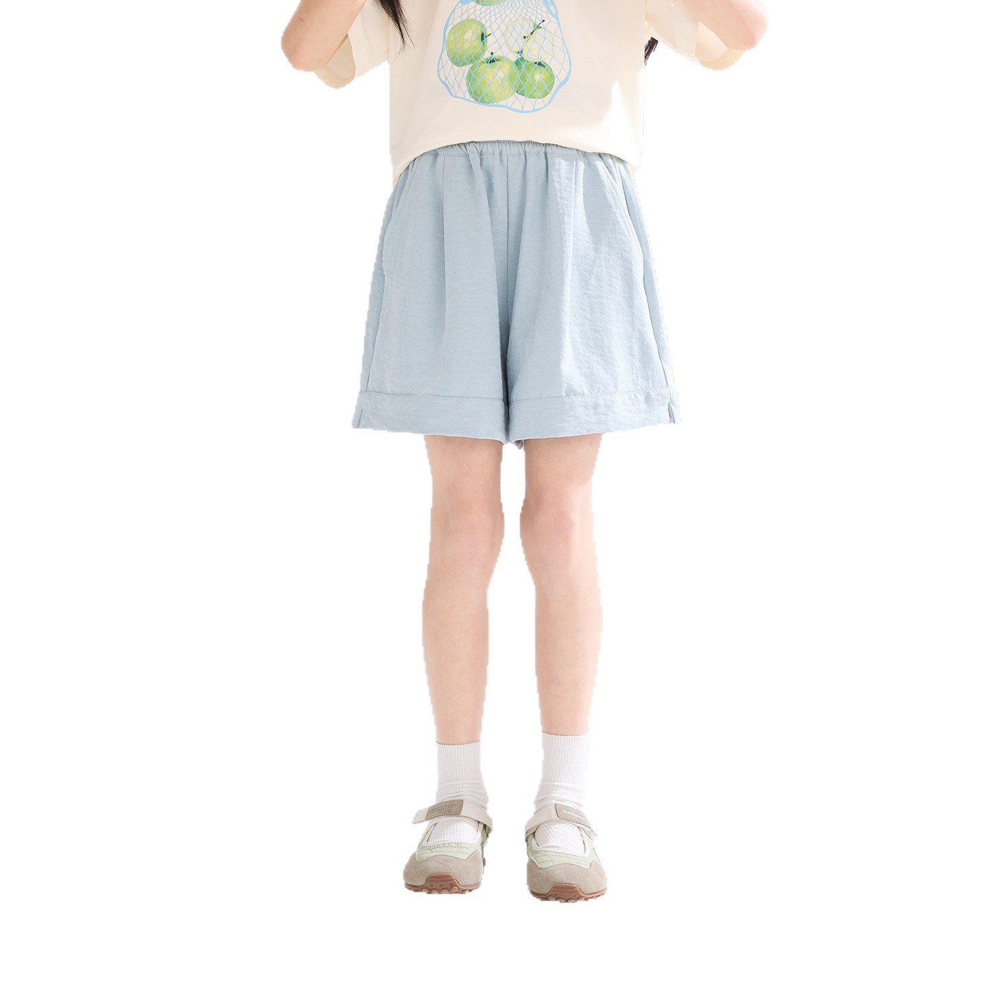 女童夏季輕薄透氣奶芙多巴胺短褲