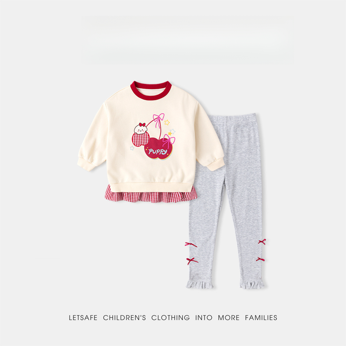 女童春季甜美衛衣褲子套裝