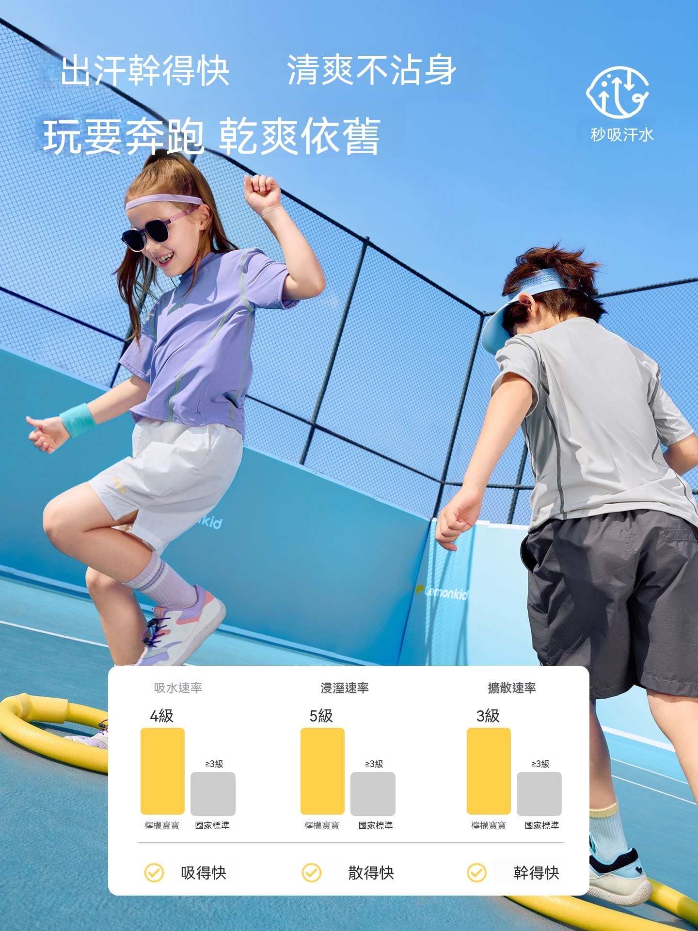 兒童速乾防曬短袖T恤