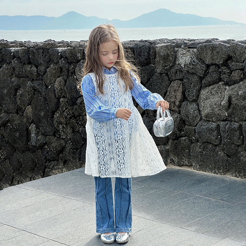 春季女童設計感經典微喇褲