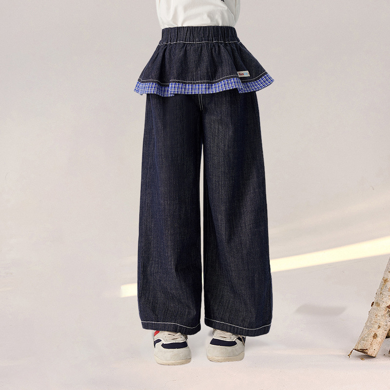 春季女童中大童牛仔褲