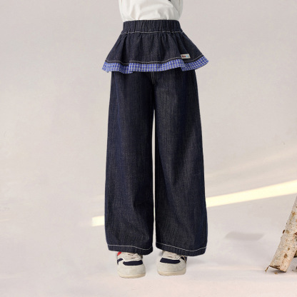 春季女童中大童牛仔褲