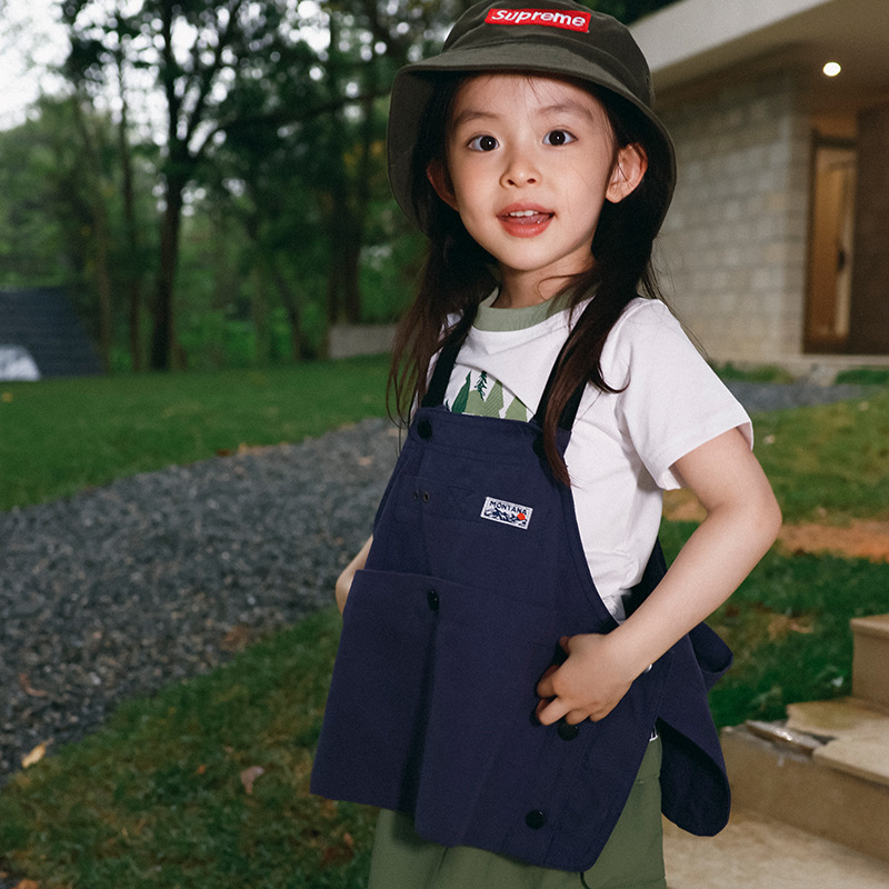 兒童日系工裝兩穿坎肩馬甲