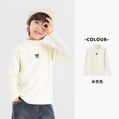 男童半高領冬季內搭長袖T恤