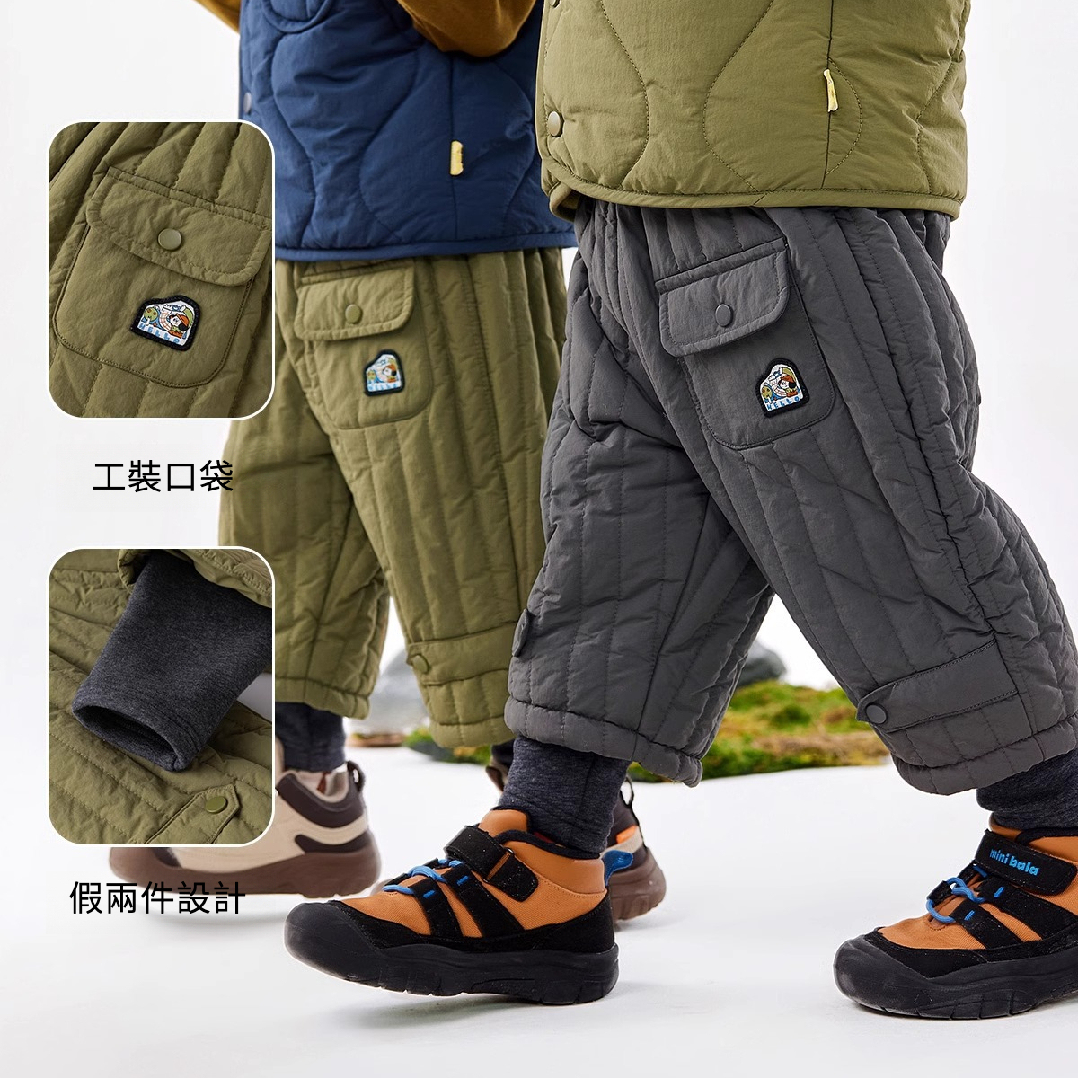 兒童冬季工裝褲