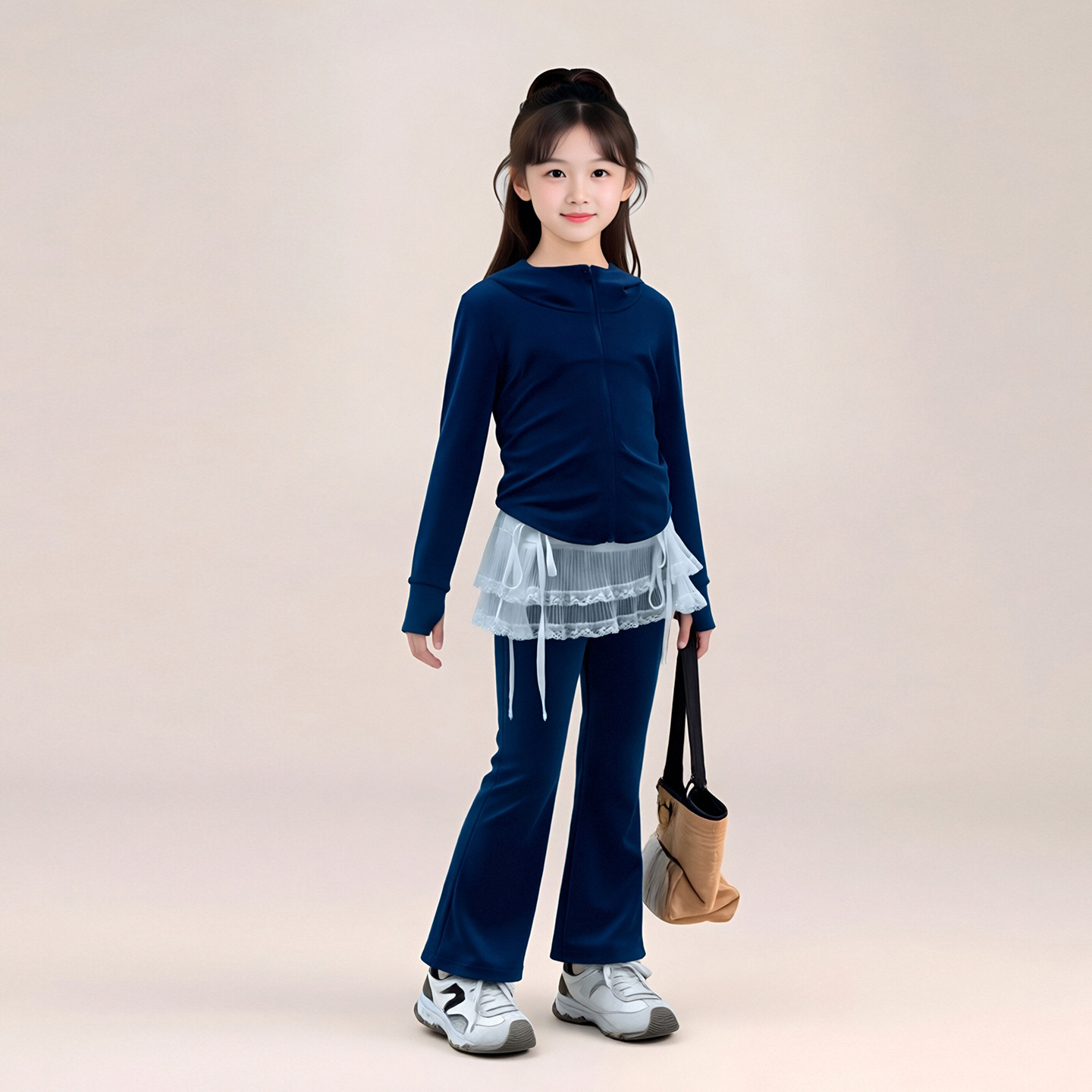 女童春季高彈修身速乾瑜伽服套裝